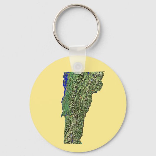 Vermont Kaart Sleutelhanger (Voorkant)