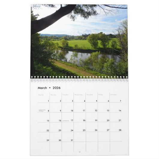 Vermont Kalender (Mar 2026)