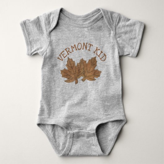 Vermont Kind Maple Leaf Leaf Leaves Sugar Snoep VT Romper (Voorkant)