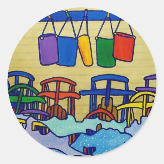 Vermont Kleur van Piliero Ronde Sticker (Voorkant)