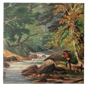 Vermont-landschap, De forelrivier, Tegeltje