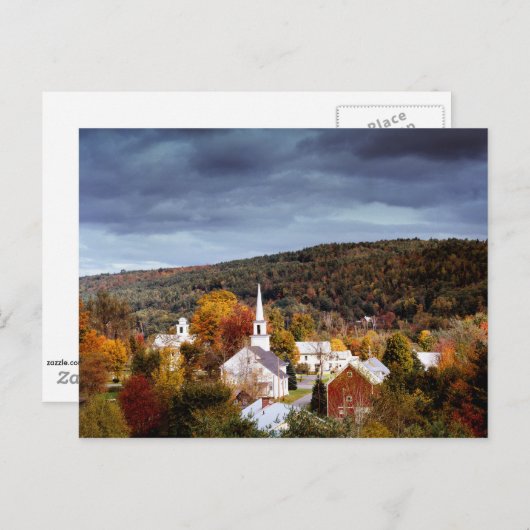 Vermont-landschap, kleuren van de herfst briefkaart (Voorkant / Achterkant)