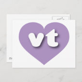 Vermont lavender hart - Ik hou van vt Briefkaart (Voorkant / Achterkant)