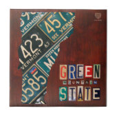 Vermont Licence Bord Map Ceramic Tile Tegeltje (Voorkant)