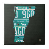 Vermont Licence Bord Map Ceramic Tile Tegeltje (Voorkant)