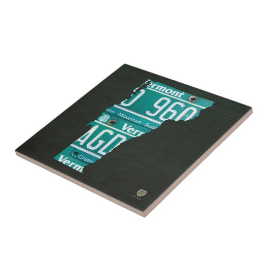 Vermont Licence Bord Map Ceramic Tile Tegeltje (Zijkant)