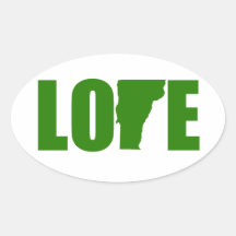 Vermont Liefde Ovale Sticker
