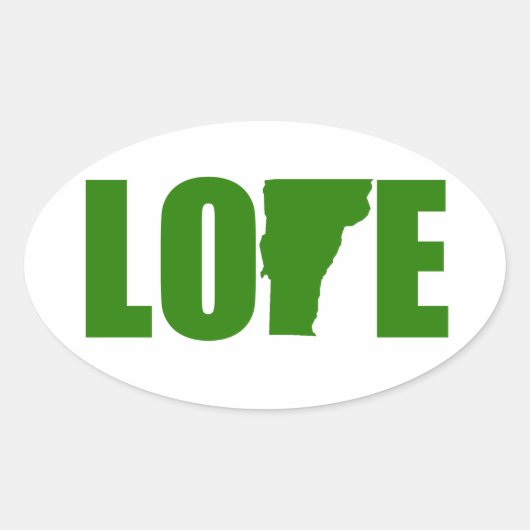 Vermont Liefde Ovale Sticker (Voorkant)