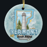 Vermont Lighthouse Ornament<br><div class="desc">Vermont Lighthouse Ornament van ArtMuvz Illustration. Bijpassende Vuurtoren kleding, Lichte huis t-shirts, Vuurtorens geschenken. Vuurtoren T-shirt, nautische en verjaardagscadeaus, vuurtoren collector kleding. Vuurtorengeschenken zijn een geweldige manier om iemand te shows die je belangrijk vindt, vooral als ze van de oceaan, de kust of vuurtorens zelf houden. Vuurtorens zijn iconische symbolen...</div>