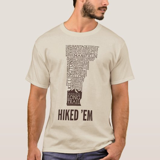 Vermont Long Trail Hiked T-Shirt (bruin Logo) (Voorkant)
