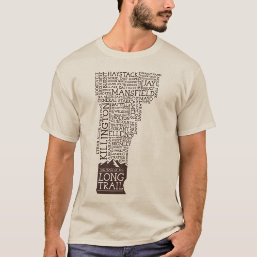 Vermont Long Trail Long Sleeve T-Shirt (bruin Logo (Voorkant)