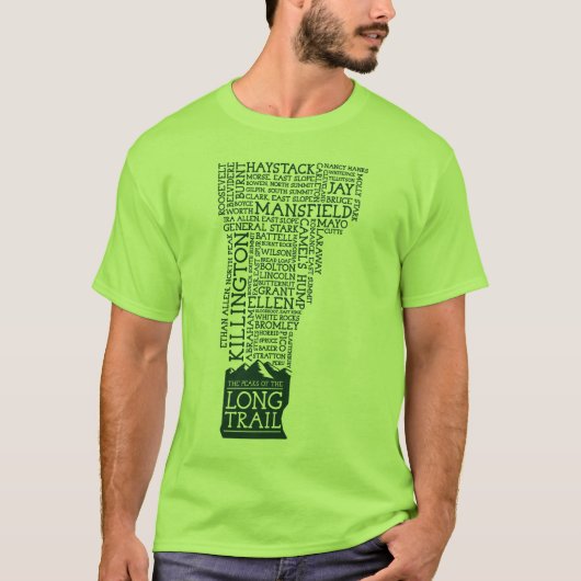Vermont Long Trail T-Shirt (Groene Logo) (Voorkant)