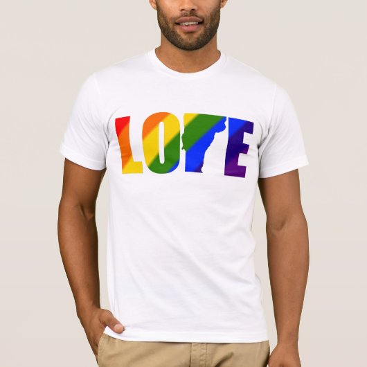 Vermont Love Gay Pride T-Shirt (Voorkant)