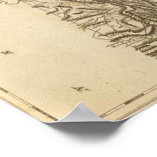 Vermont Map door Arrowsmith Poster (Hoek)