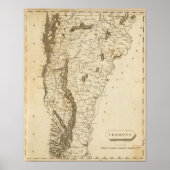 Vermont Map door Arrowsmith Poster (Voorkant)