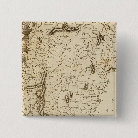 Vermont Map door Arrowsmith Vierkante Button 5,1 Cm (Voorkant)