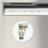 Vermont Map of Burlington Killington VT State Magneet (Insitu (Vaatwasser))