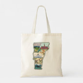 Vermont Map of Burlington Killington VT State Tote Bag (Achterkant)