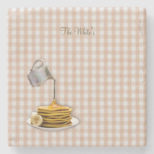 Vermont Maple Syrup Gingham Stone Onderzetter (Voorkant)