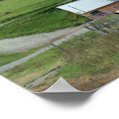 Vermont melkkoeien bij de rode schuur poster (Hoek)