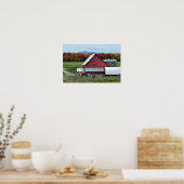 Vermont melkkoeien bij de rode schuur poster (Keuken)
