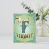 Vermont Modern  staat kaart - Groen (Staand voorkant)