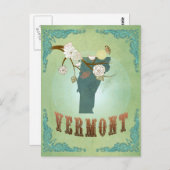 Vermont Modern  staat kaart - Groen (Voorkant / Achterkant)