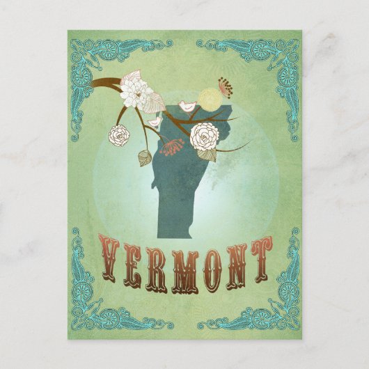 Vermont Modern  staat kaart - Groen (Voorkant)