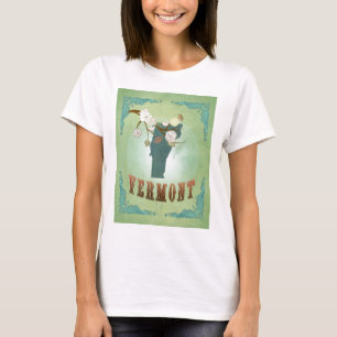 Vermont Modern staatskaart - Groen T-shirt