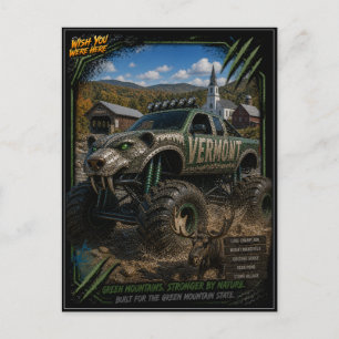 Vermont Monster Truck Off Road Kunst Briefkaart