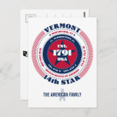 Vermont, Montpelier, VT, Patriottisch, Monogram Briefkaart (Voorkant / Achterkant)