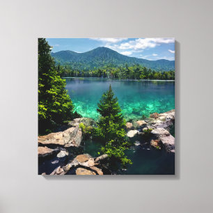 Vermont Mooie Kristalhelder Meer  Bergen Canvas Afdruk