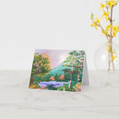 Vermont Mountain Lake Note Card Kaart (Gele Bloem)
