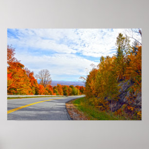 Vermont Mountain Road, Autumn Poster