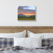 Vermont Mountain Sunset Landschap Canvas Print (Insitu (Slaapkamer))