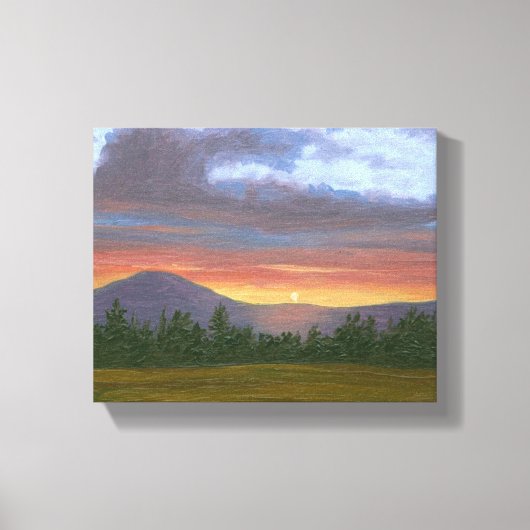 Vermont Mountain Sunset Landschap Canvas Print (Voorkant)