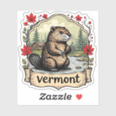 Vermont Nature Sticker | Beaver & Woods Sticker (Vel)