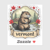 Vermont Natuur Sticker | Bever & Houten Sticker (Vel)
