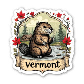 Vermont Natuur Sticker | Bever & Houten Sticker