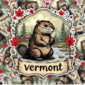 Vermont Natuur Sticker | Bever & Houten Sticker