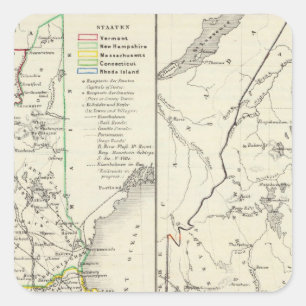 Vermont, New Hampshire, Massachusetts Vierkante Sticker