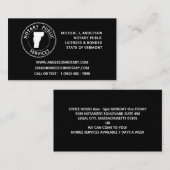 Vermont Notary Public Services Visitekaartje (Voorkant / Achterkant)