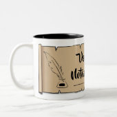 Vermont Notional Public Scroll Feather Quill Tweekleurige Koffiemok (Links)