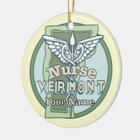 Vermont Nurse Caduceus Keramisch Ornament (Links)