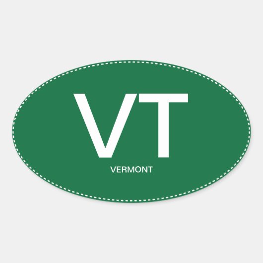 Vermont ovale Bumpersticker Ovale Sticker (Voorkant)