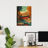  Vermont overdekte brug reizen Poster (Thuiskantoor)