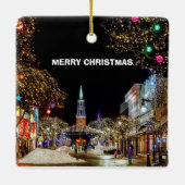 Vermont Panorama kerstversiering Keramisch Ornament (Achterkant)