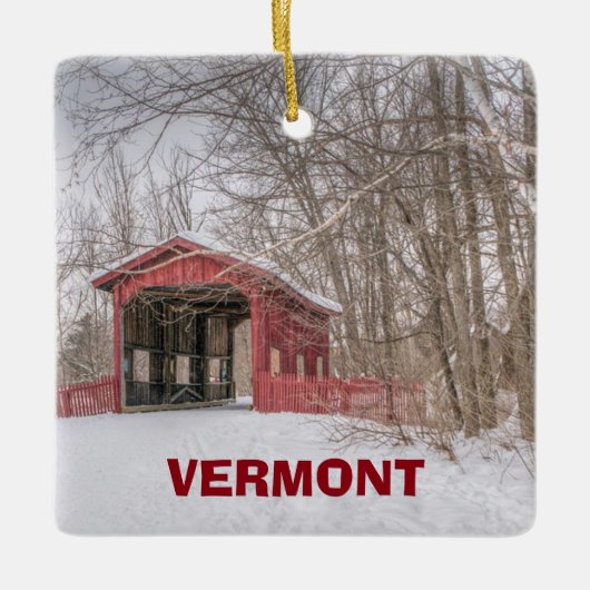 Vermont Panorama kerstversiering Keramisch Ornament (Voorkant)