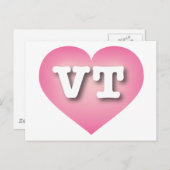 Vermont Pink Fade Heart - Ik hou van VT Briefkaart (Voorkant / Achterkant)