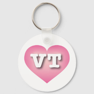 Vermont Pink Fade Heart - Ik hou van VT Sleutelhanger